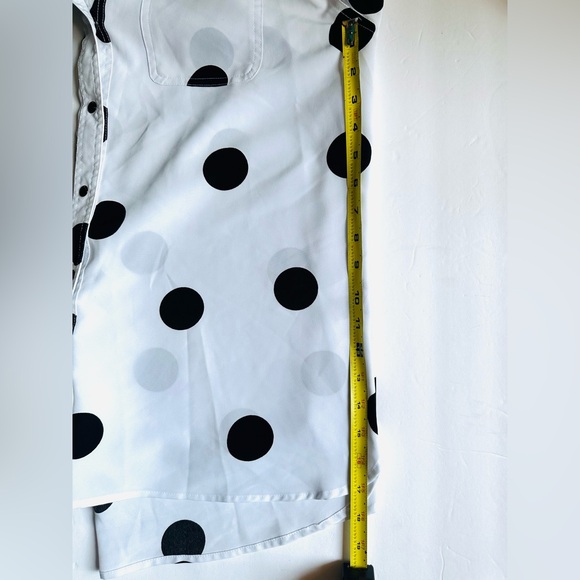 Karl Lagerfeld White Shirt Women’s Dots Sz XL Flowing - Picture 9 of 9